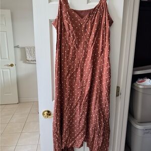 Anthropologie Brown Polka Dot Dress